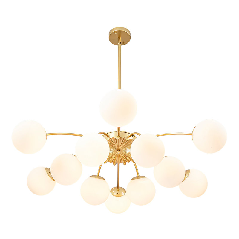 Lustre sphérique Spoutnik en verre 12 lumières Carren 