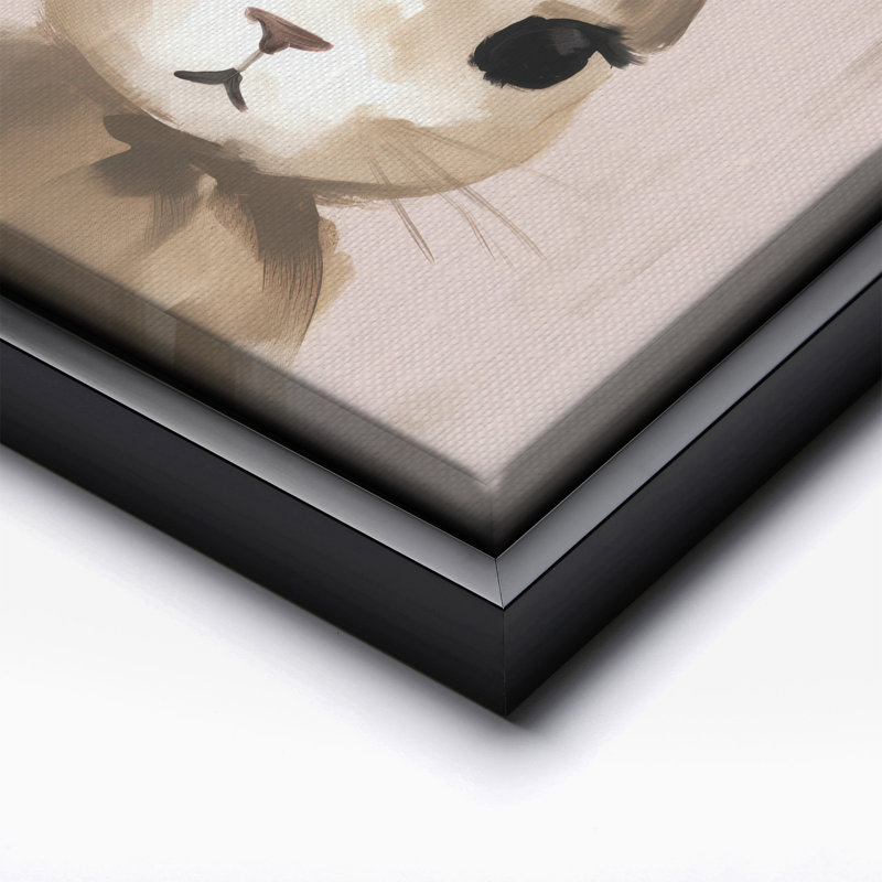 Pastel Bunny, Black Framed, Canvas, 24"H x 32"W