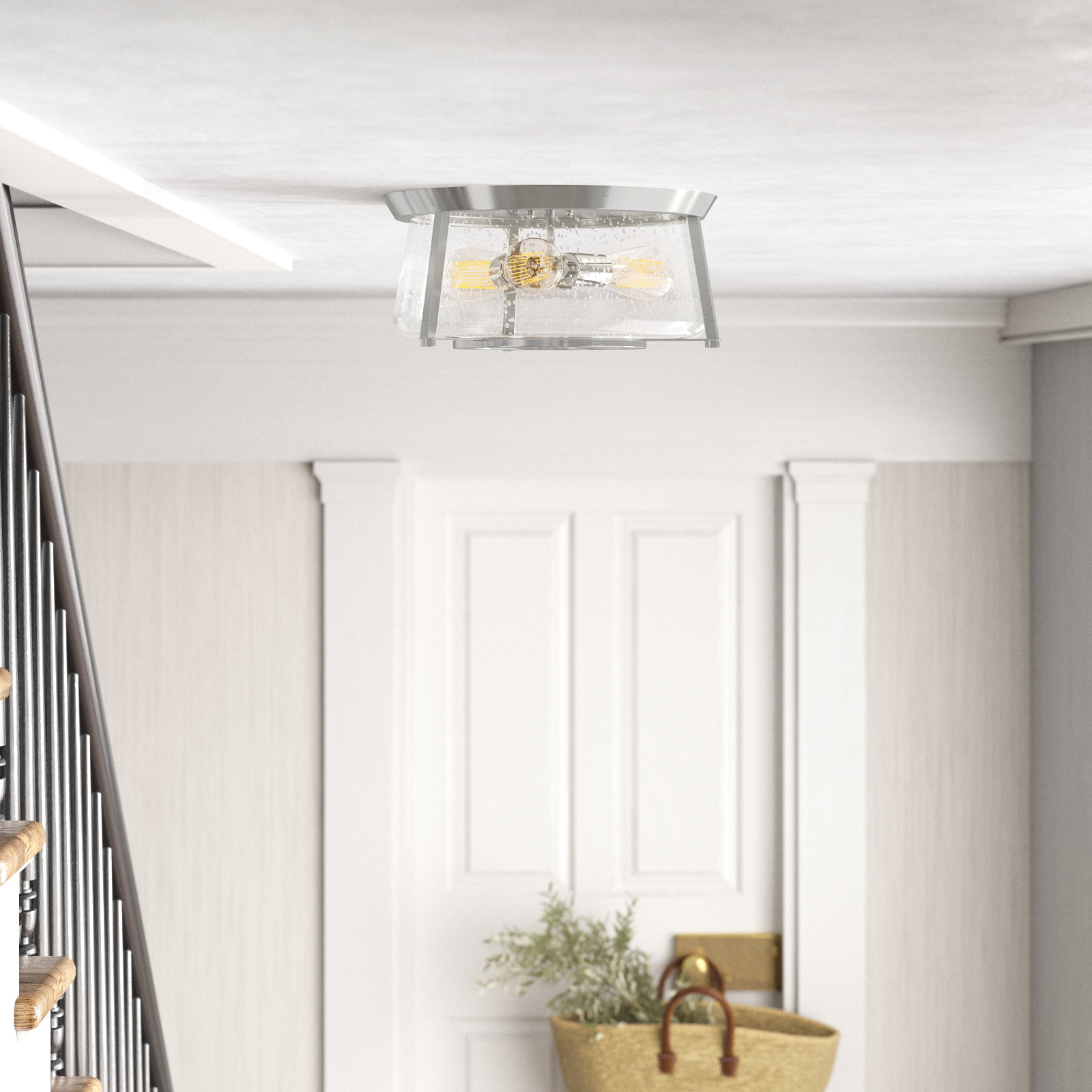 Iyanola 3 - Light Flush Mount, Satin Nickel