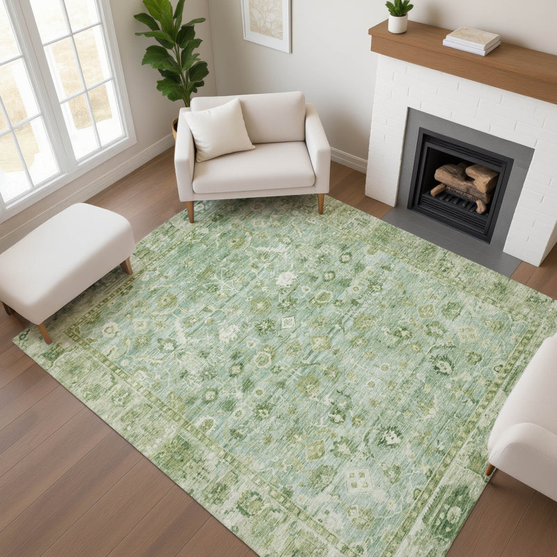 Premium Machine Washable Maag AMF1772 Global Rug, Rectangle 9' x 12'