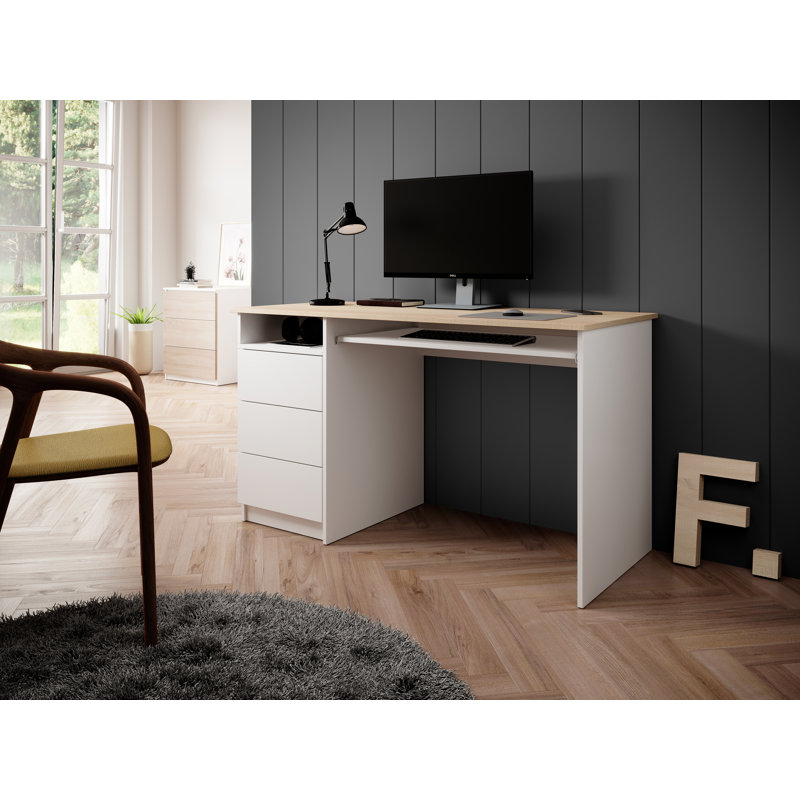 Aphina Computer Desk, Natural, Left Hand Return