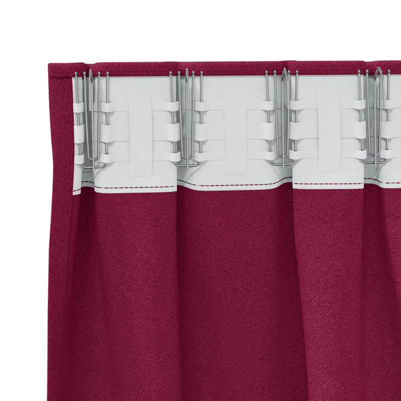 Curtains With Curtains 2 Pcs Polyester, Wine Red, 140cm Width x 245cm Drop