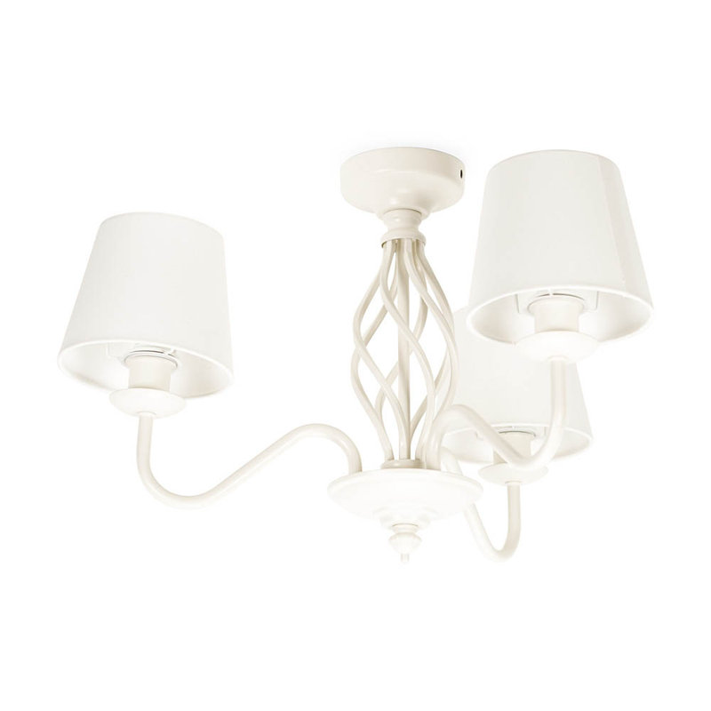 Prudenville LED Semi Flush Mount, 40cm x 17.5cm x 33cm, Cream