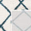 Tapis géométrique ivoire / bleu ardoise Feltner-442754387