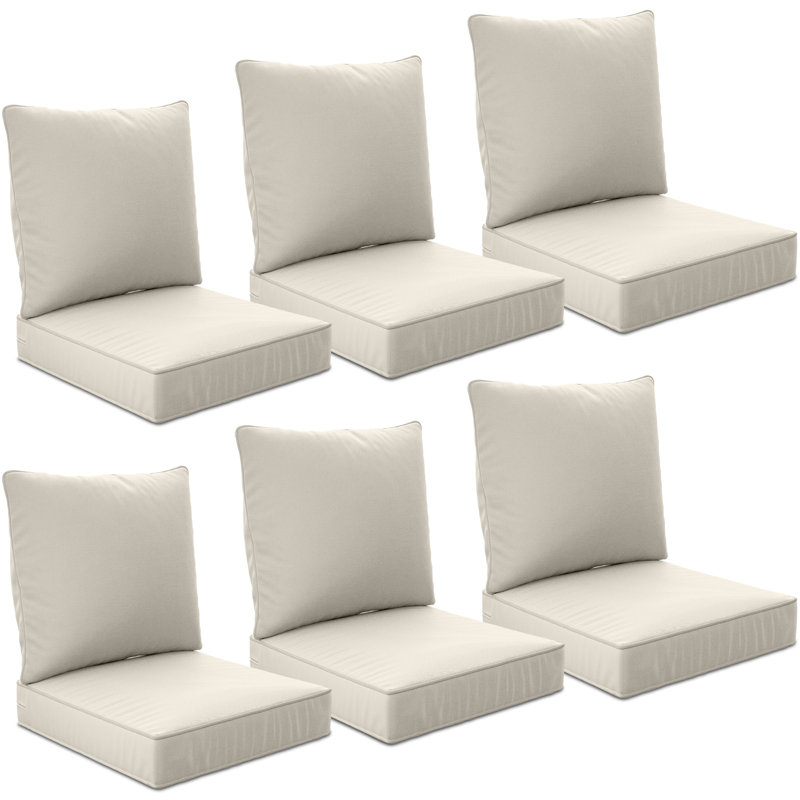 Ensemble de coussins de siège profond 24 po x 24 po x 6 po - 6, 6, Beige