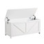 Coffre de rangement, banc de rangement, organisateur de coffre à jouets rétro, banc de rangement d'entrée avec 2 charnières, assemblage facile, blanc