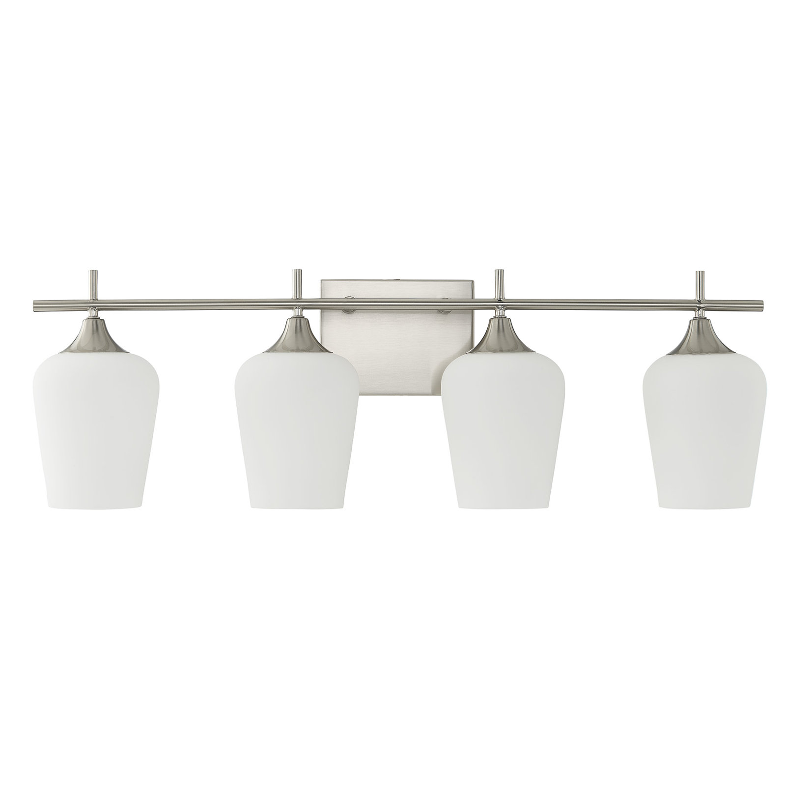 Breena 2 Light Dimmable Vanity Light, Satin Nickel, White