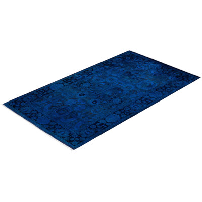 Macsen One-of-a-Kind 3' 1" X 5' 5" New Age Wool Area Rug Blue