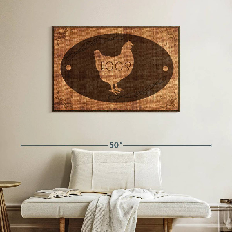 Œufs de ferme, Cadre flottant noyer, 40 po x 27 po