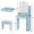 Jaseria Makeup Vanity Set with LED Lighted Mirror & Power Outlet, Vanity Table with 6 Storage Shelves for Bedroom-1593680851