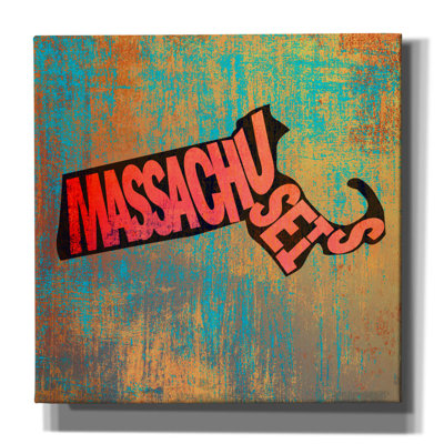 «Massachusetts» par Art Licensing Studio, art mural sur toile, 18 po x 18 po