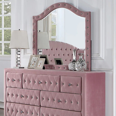 44.4"W Glam Mirror, Pink