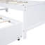 Lit gigogne avec tête de lit à DEL, lit gigogne et 3 tiroirs, blanc et bois massif pour lit gigogne de chambre à coucher, Robust A Contemporary-1371067282