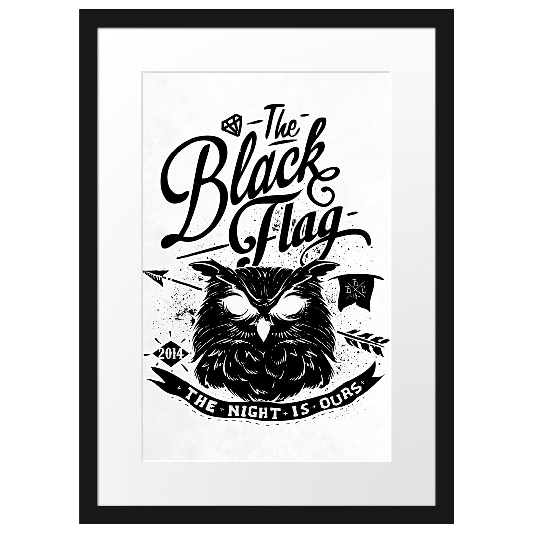 Gerahmtes Poster The Black Flag Owl Light