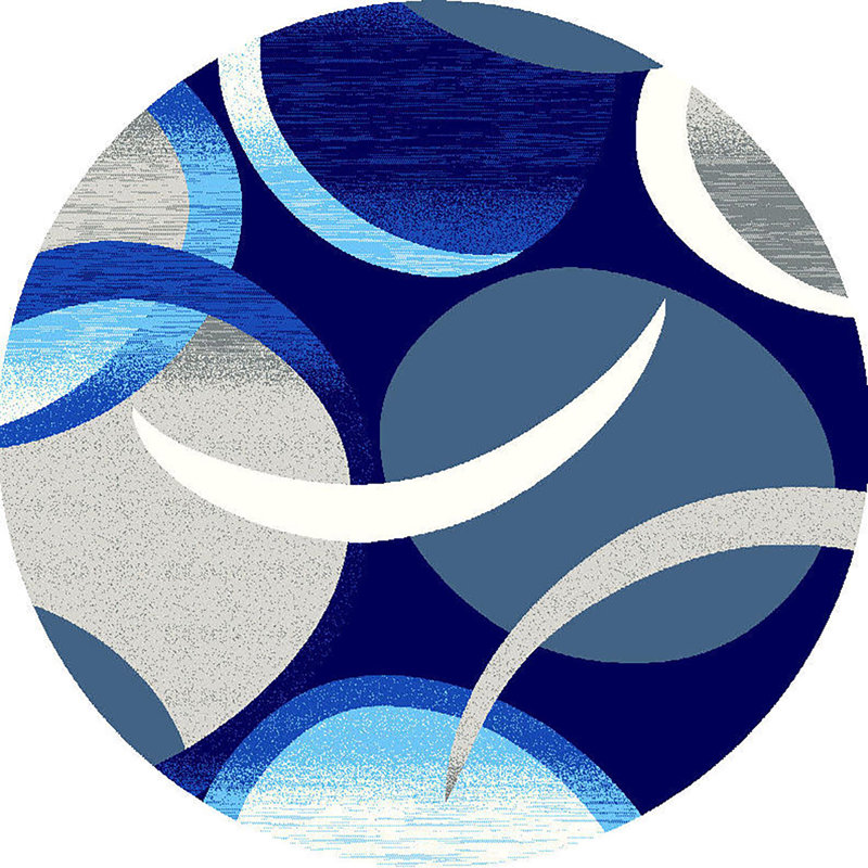 Mccampbell Performance Abstract Indoor Rug, Round 6'6''