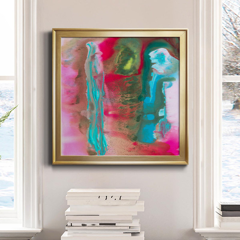 Spring Wood II - peinture sur toile encadrée, Cadre doré, H 17,5 po x l 17,5 po x P 1,5 po