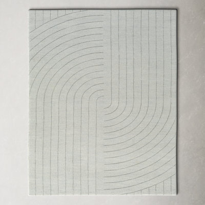Kolo Abstract Hand Loomed Wool Area Rug in Gray