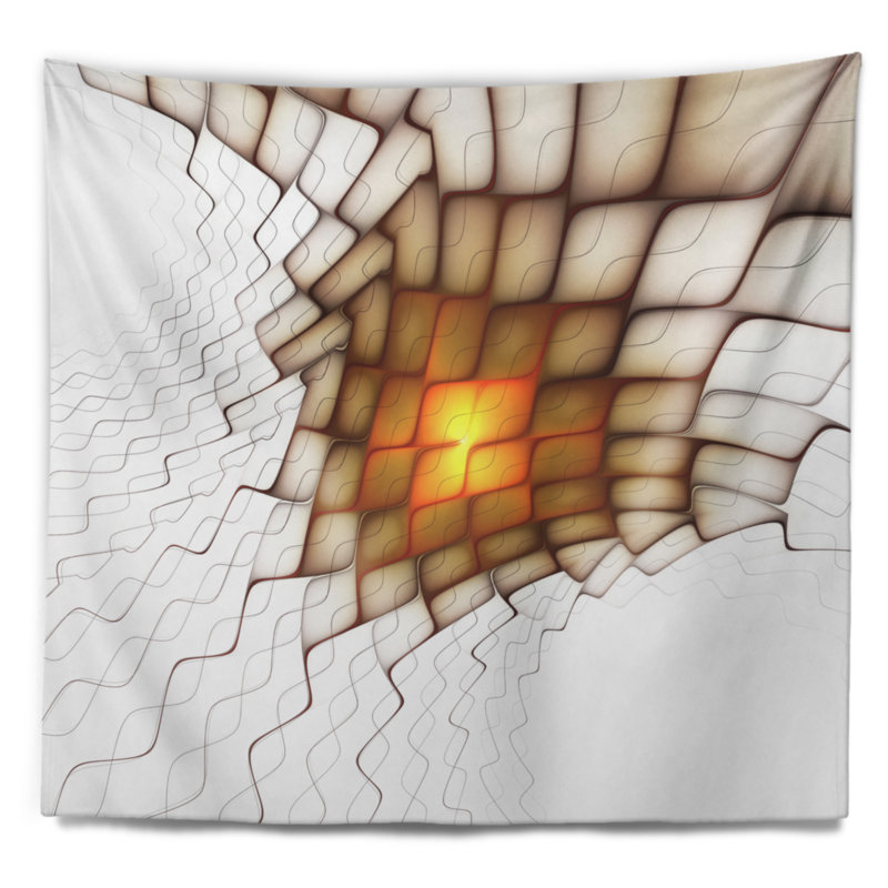 Tapisserie de blocs de flammes abstraites, H 32 po x l 39 po