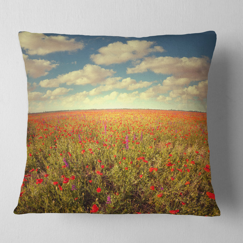 Coussin Floral, 18 po x 18 po, Carré