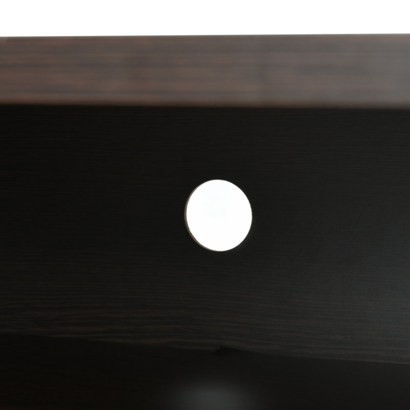 Console multimédia à 3 portes avec tablettes ouvertes pour meuble télé de moins de 75 pi Retro, Espresso