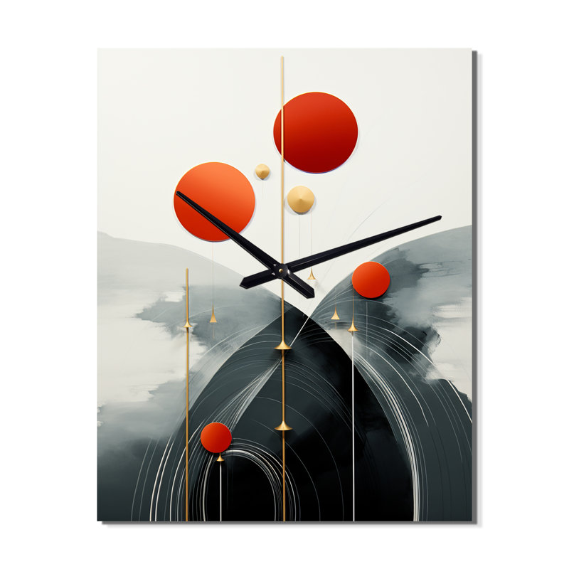 Horloge murale surdimensionnée de la lune rouge, H 40 po x l 30 po x P 1 po