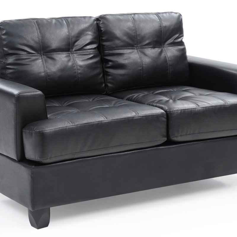 Stylish Transitional Black Loveseat For Two