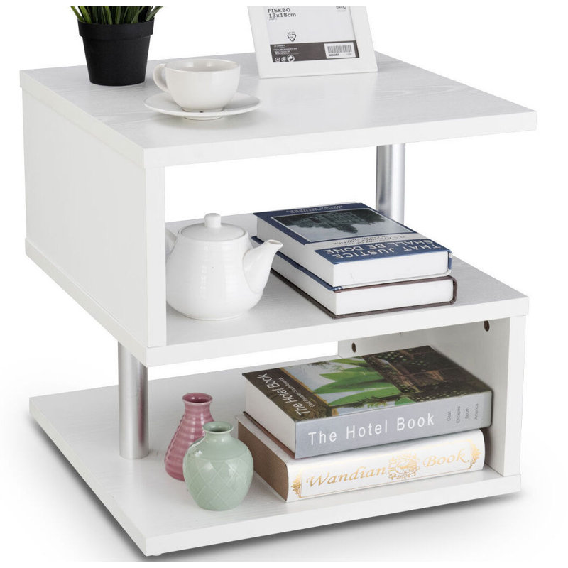 Trask Square Side Table, White