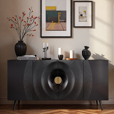 Armoire de vestibule italienne de luxe noire