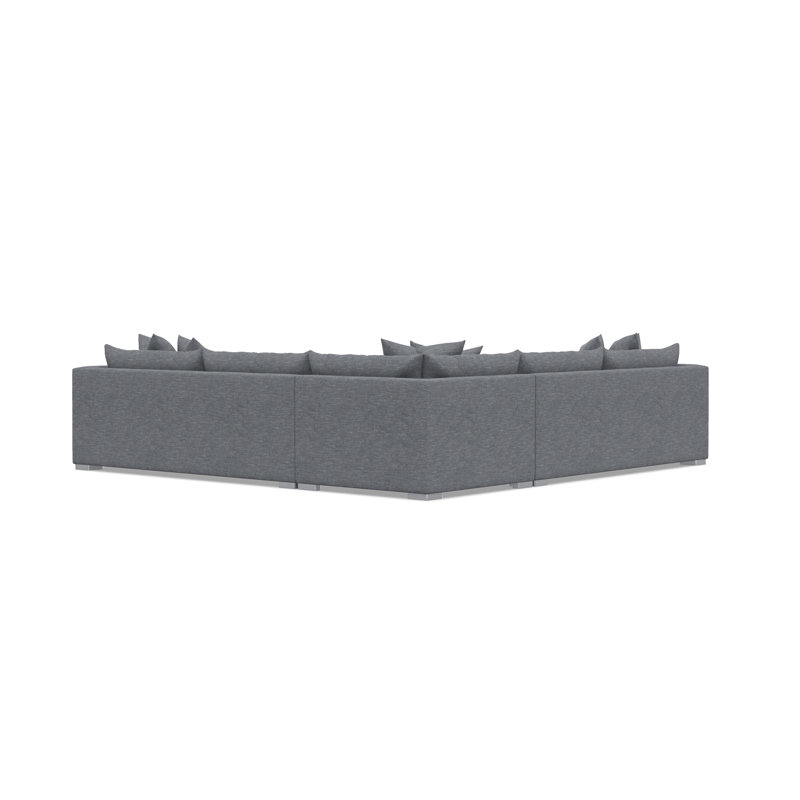 Bernhardt Helena 3-Piece Fabric Sectional, Dark Gray Polyester