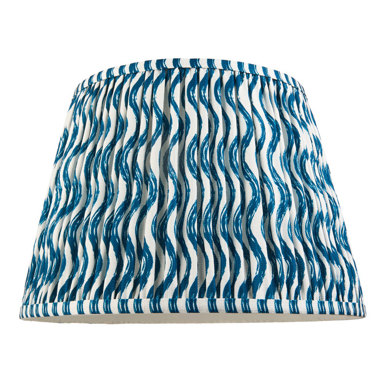 Ripple Lamp Shade, Blue, 24cm H x 25cm W x 35cm D