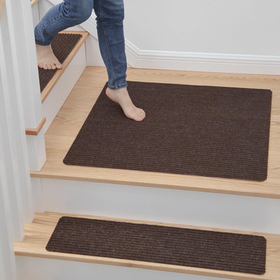 Tapis antidérapant pour tapis d'escalier 30 po x 30 po Tapis antidérapant antidérapant - brun