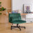 Green Velvet Criss Cross Armless Office Chair With Wheels - Versatile For Home Office, Meditation & Makeup