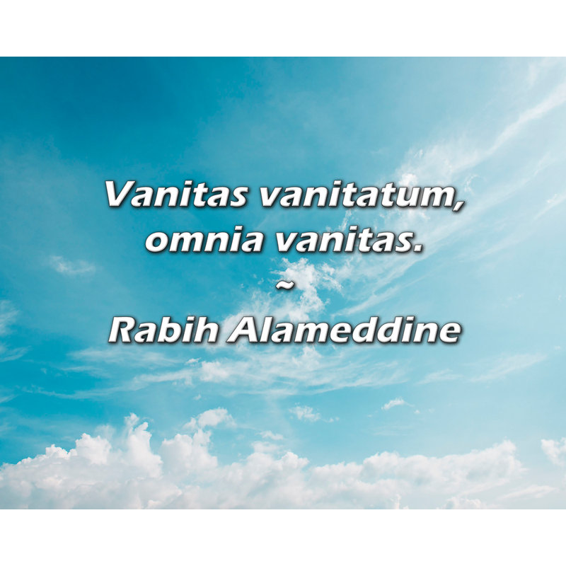 Rabih Alameddine Citation: Vanitas vanitatum, omnie vanitas.