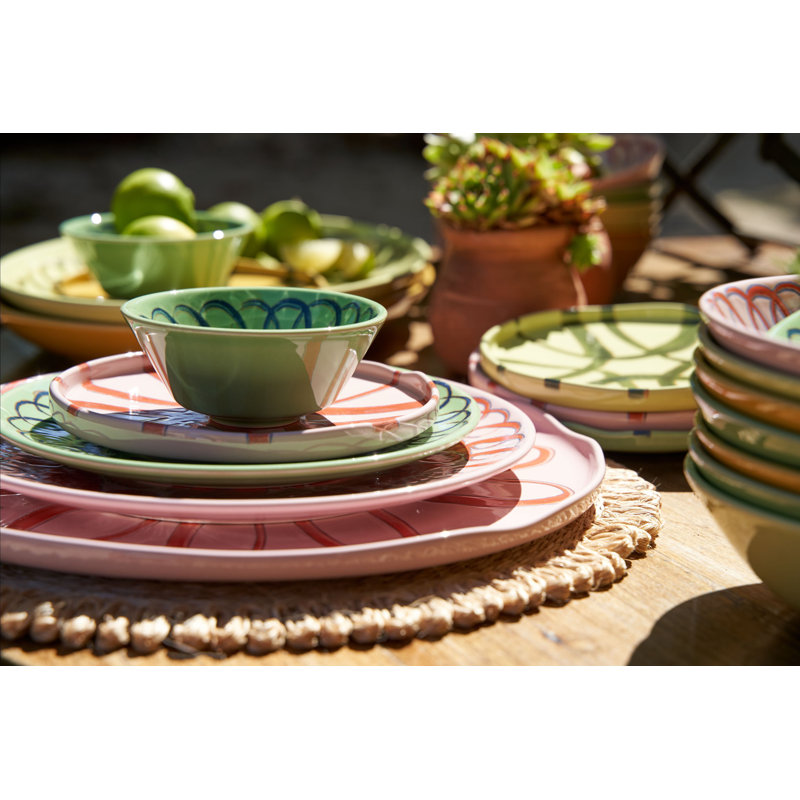 Amalfi Berry Bowl - Pink - 4.5", Green
