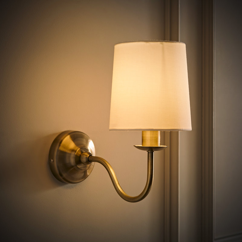 Lorenza Candle Wall Light, No, Antique Brass