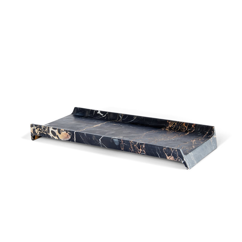 Marble Tray, 17.5 cm W x 40 cm D x 4.5 cm H, Black