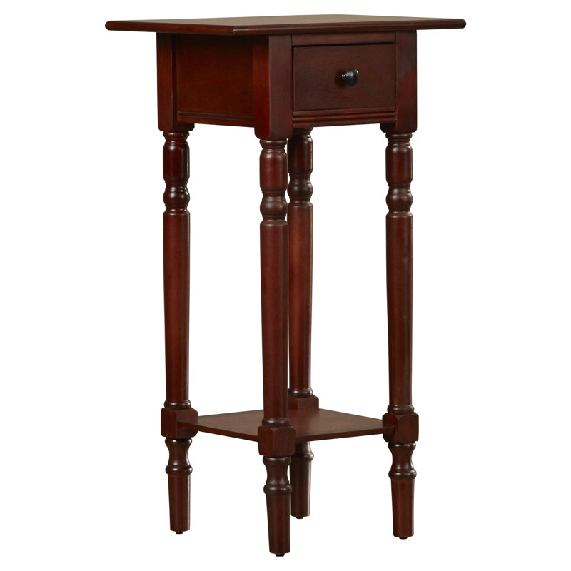 Malmesbury Solid Wood End Table with Storage, Dark Cherry