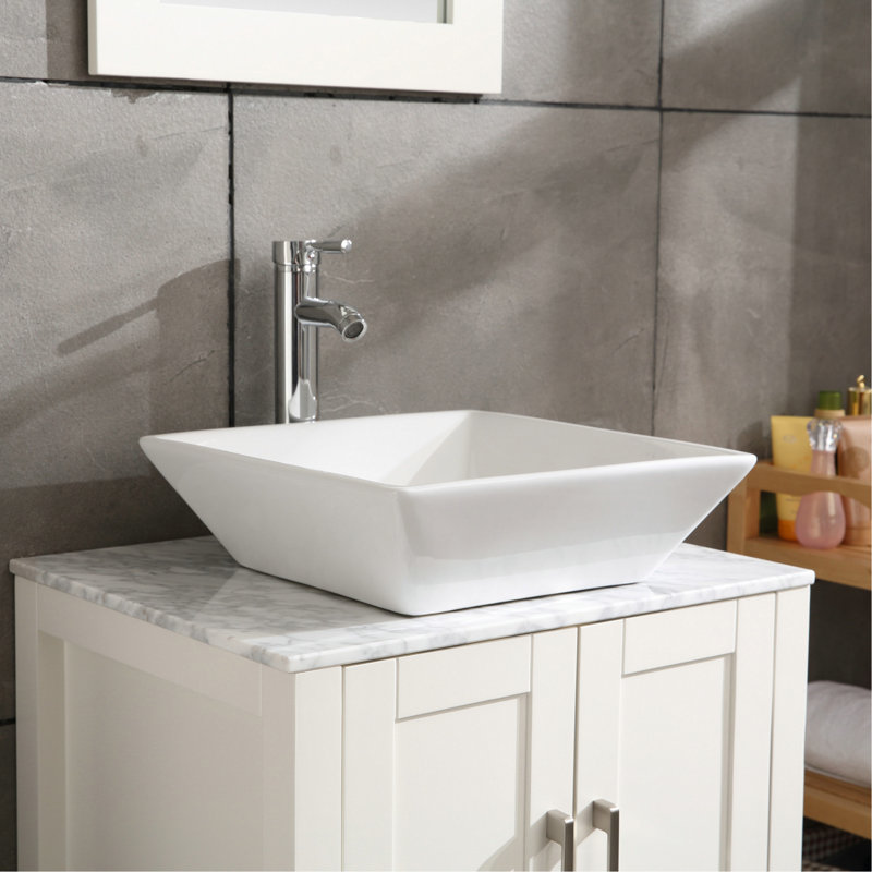 Lavabo vasque carré pour meuble-lavabo