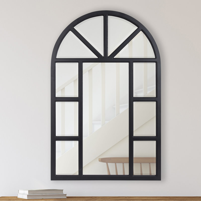 Redwood Engineered Wood Flat Mirror, Black