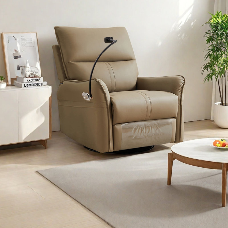 Chaises longues ergonomiques en similicuir, Kaki