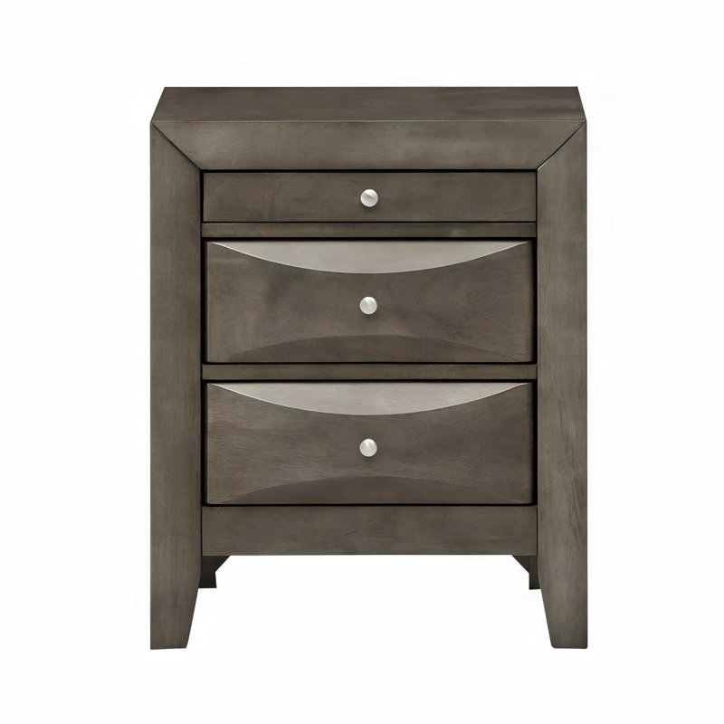 Table de chevet élégante avec rangement gris, Gris