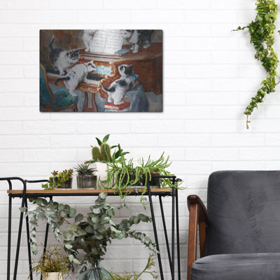 «Kittens jouant du piano» par Luxe Portfolio, art mural en métal Luxe