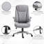 Chaise berçante ergonomique pivotante à haut dossier Vinsetto 360 ° avec accoudoirs rabattables, chaise berçante en similicuir pour bureau d'ordinateur, gris