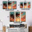 Palmier au coucher du soleil - ensemble d'art mural palmiers et palmiers-107764172-107764155