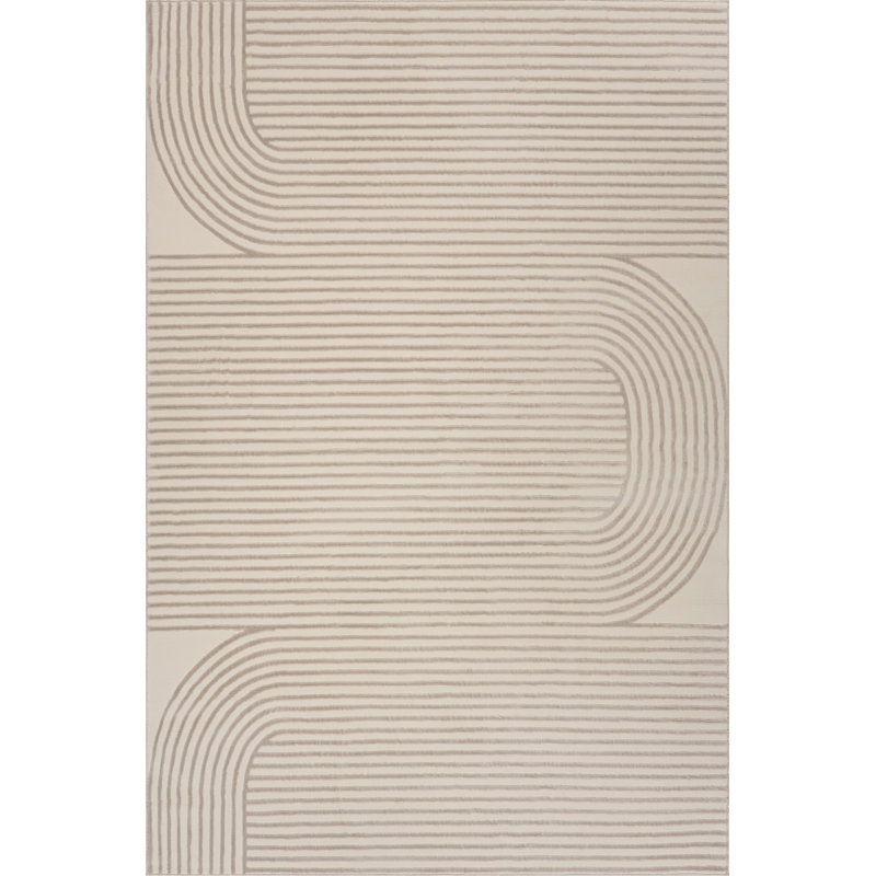  Saphielle Abstract Washable Area Rug, Rectangle 3'6" x 5'