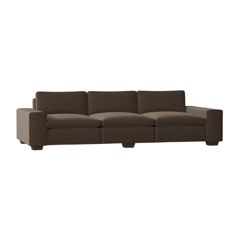Liam Sofa, Bella Black Performance Velvet, Brown Mahogany