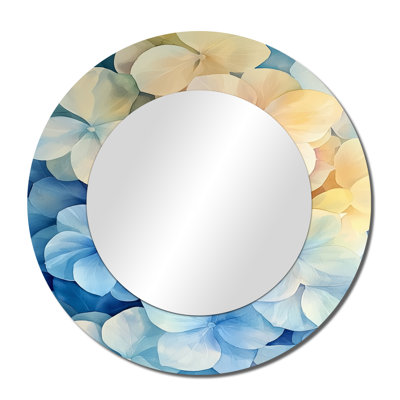 Abstract Hydrangea Horizon Of Simplicity I - Floral Mirror For Wall Art Decor - Printed On Metal