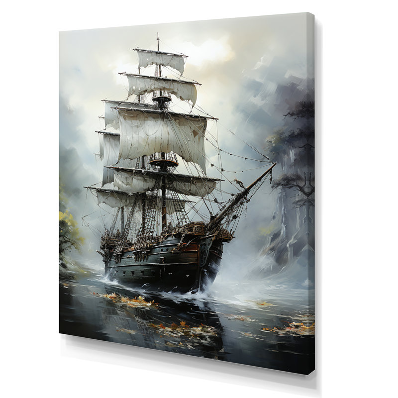 «Stormy Seas Corsairs Pirate Ghost Ship I», reproduction sur toile, Toile tendue, H 32 po x l 24 po x P 1 po