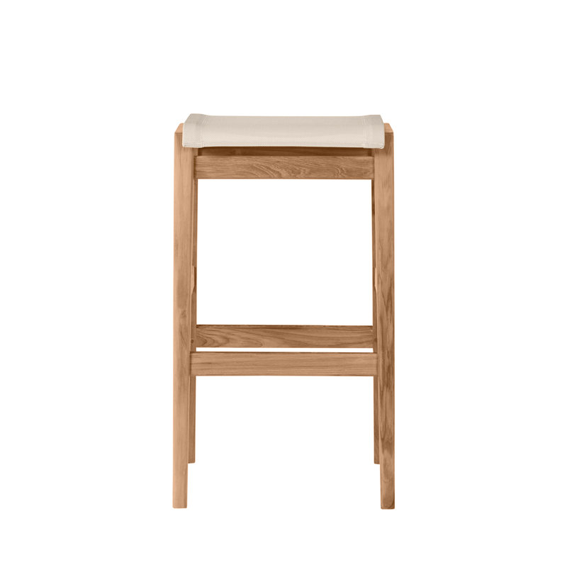 Coast Patio Bar Stool, Natural Teak Frame/Canvas Sling