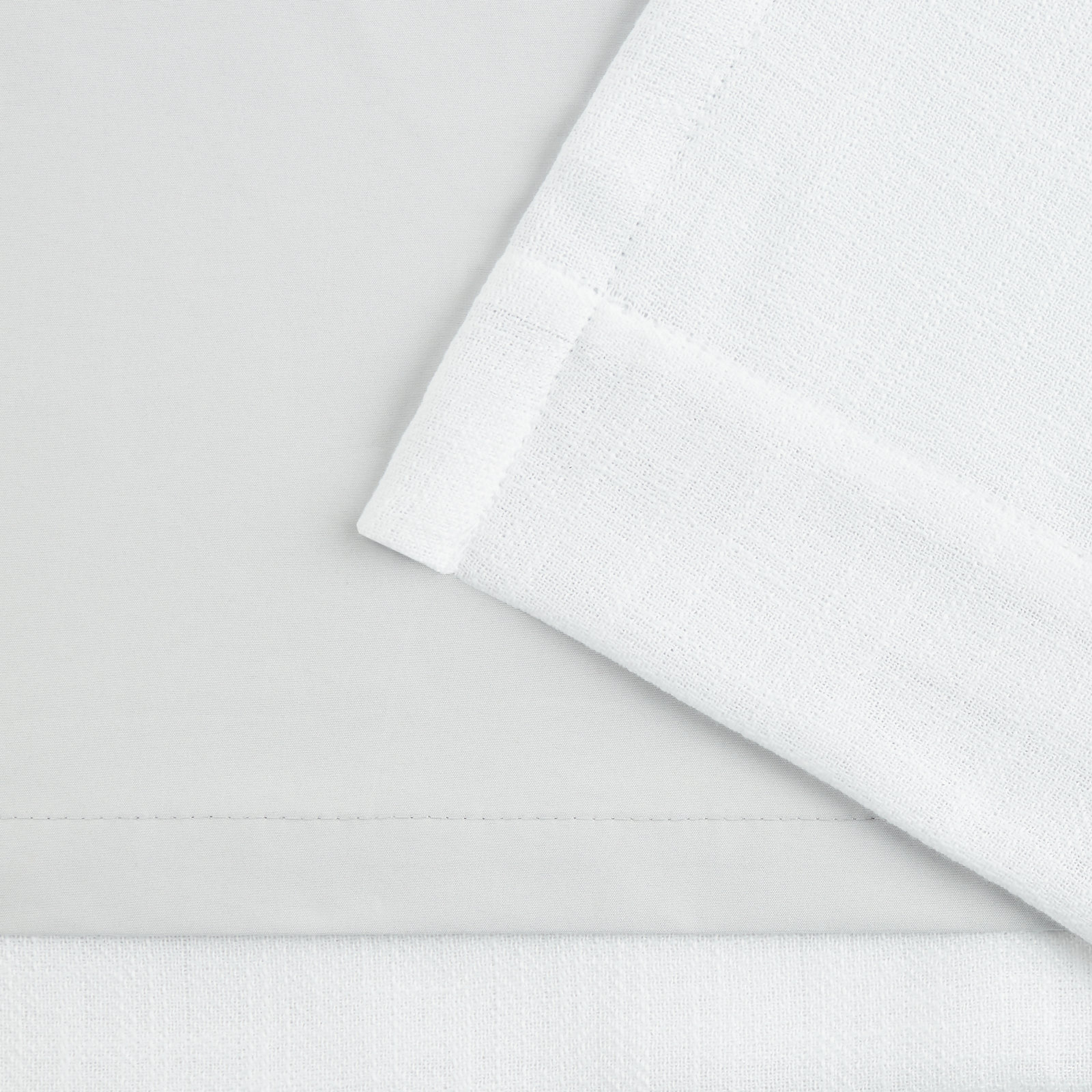 Lauren Ralph Lauren Linen Herringbone Blackout Panel, White, 52" W x 96" L